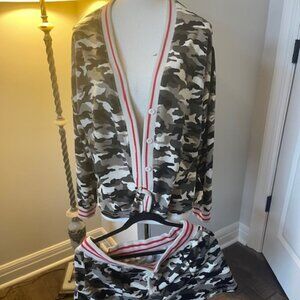 Camo bomber jacket and short set